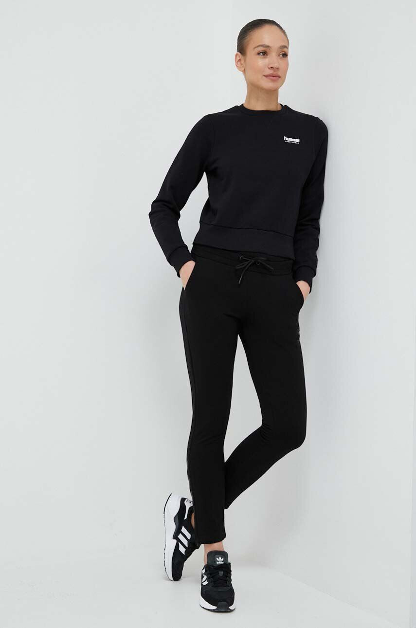 Hummel pantaloni de trening culoarea negru cu imprimeu - Pled.ro