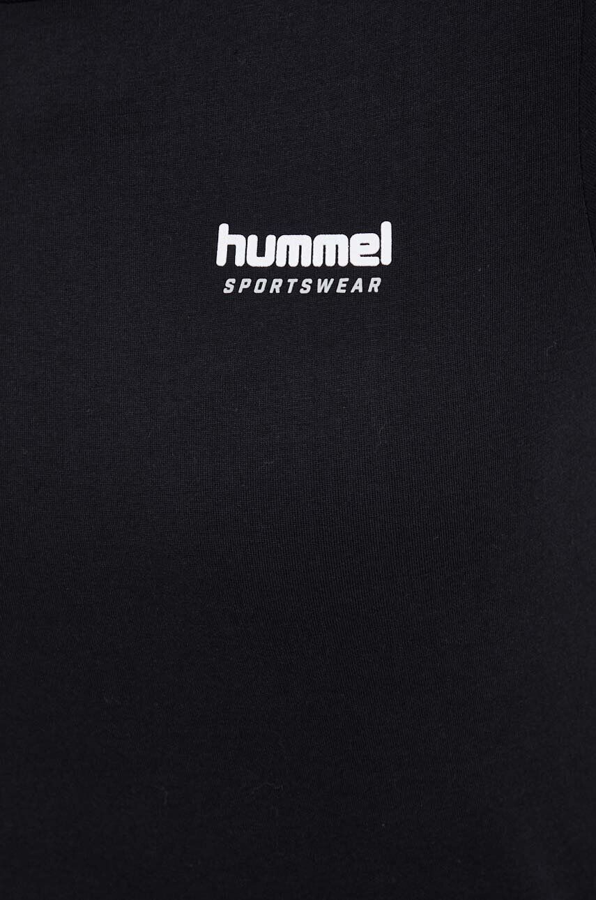 Hummel tricou din bumbac culoarea negru cu imprimeu - Pled.ro