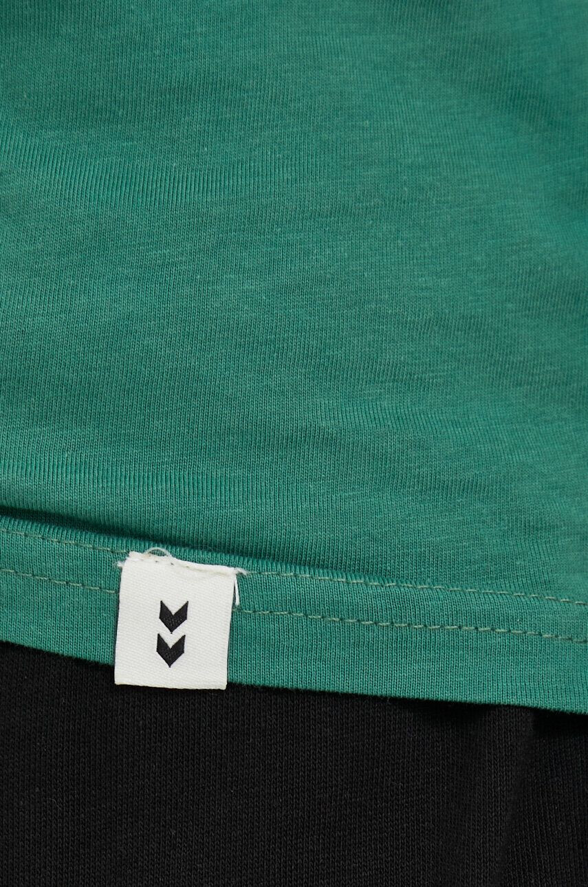 Hummel tricou din bumbac culoarea verde cu imprimeu - Pled.ro