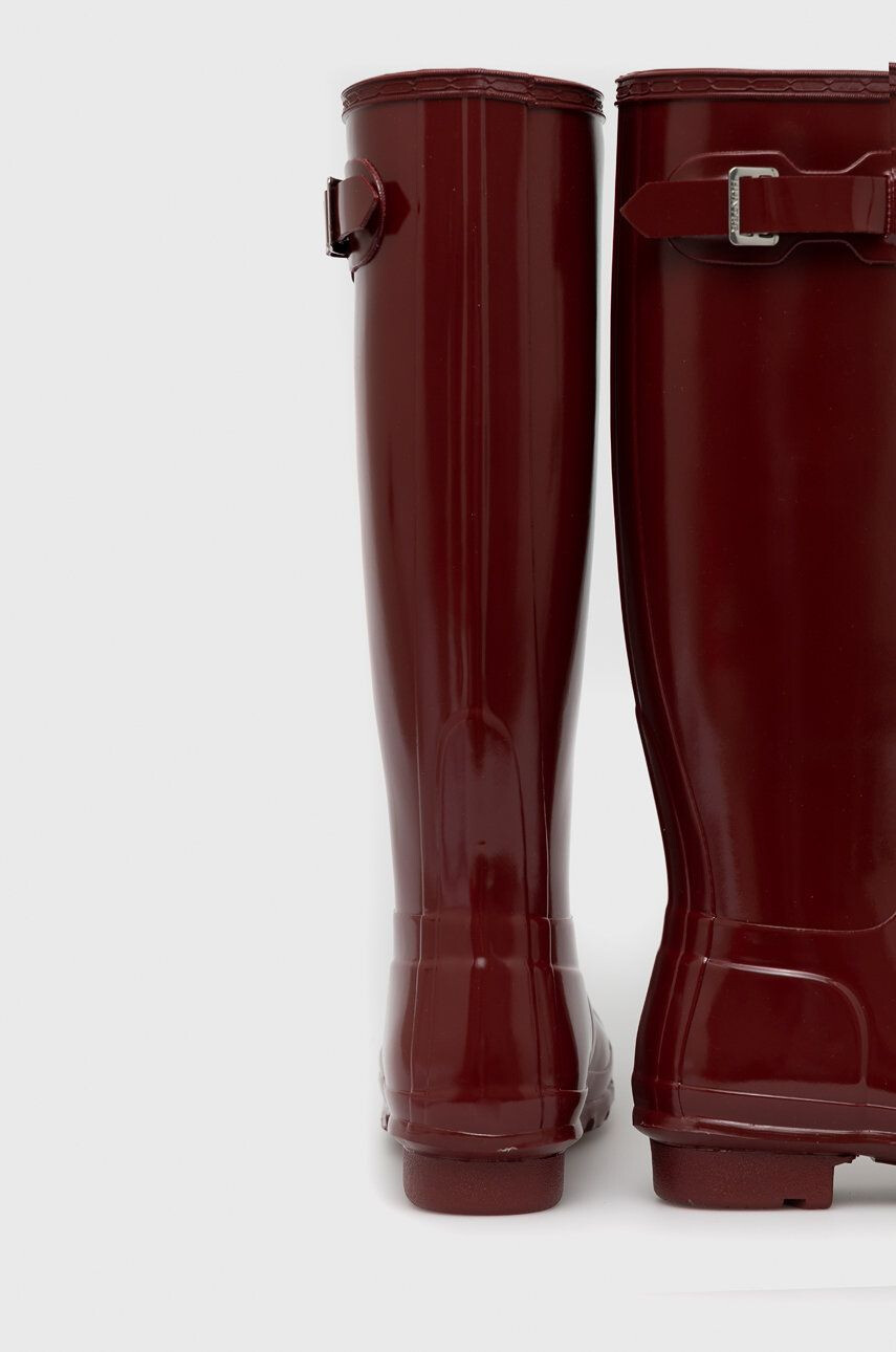 Hunter cizme Original Tall Gloss femei culoarea bordo - Pled.ro