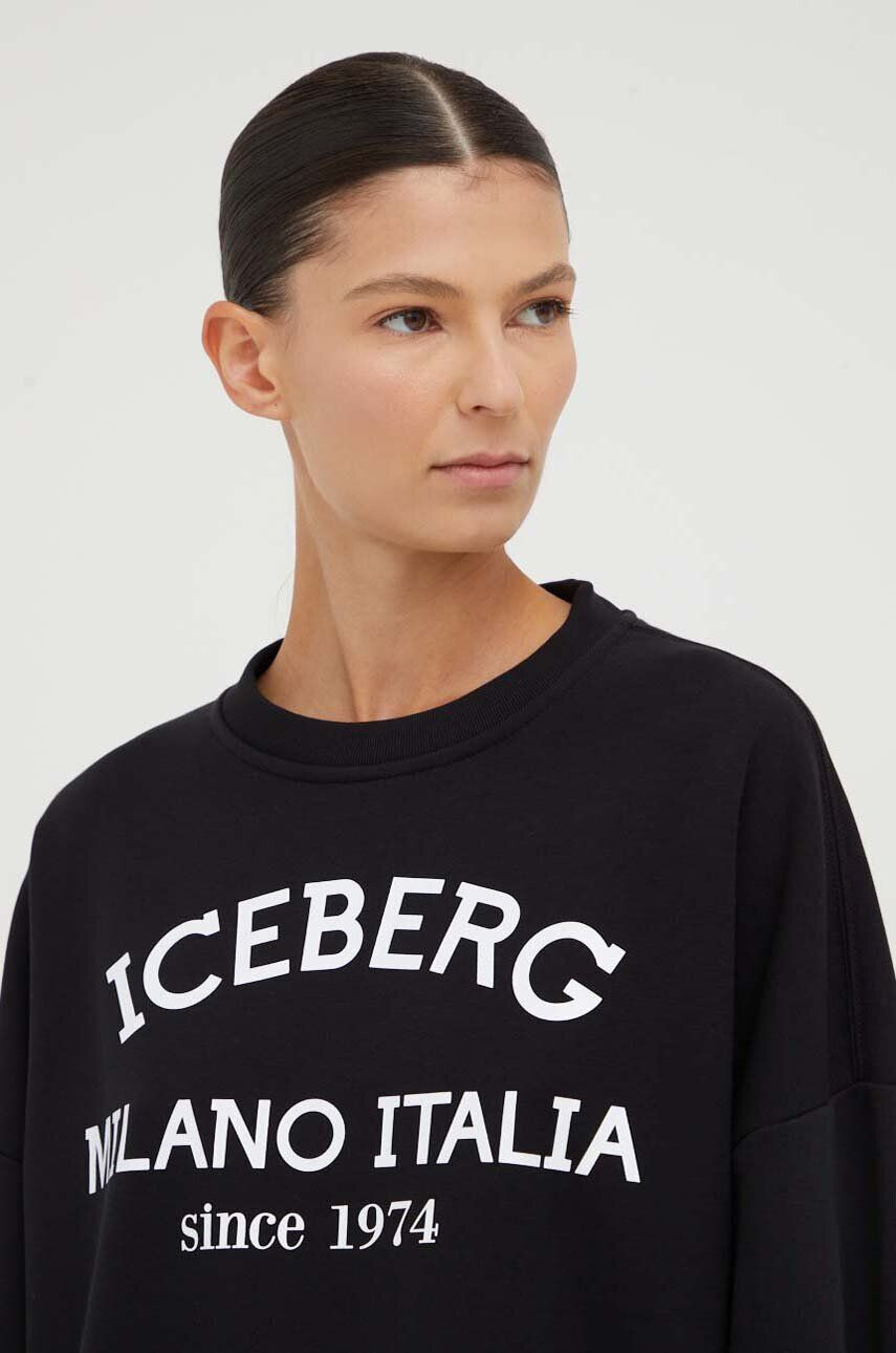 Iceberg bluza femei culoarea negru cu imprimeu - Pled.ro