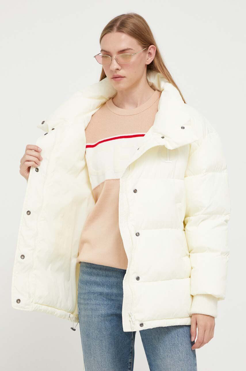 Iceberg geaca femei culoarea bej de iarna oversize - Pled.ro