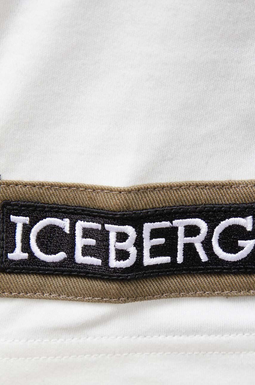 Iceberg tricou din bumbac culoarea bej cu imprimeu - Pled.ro