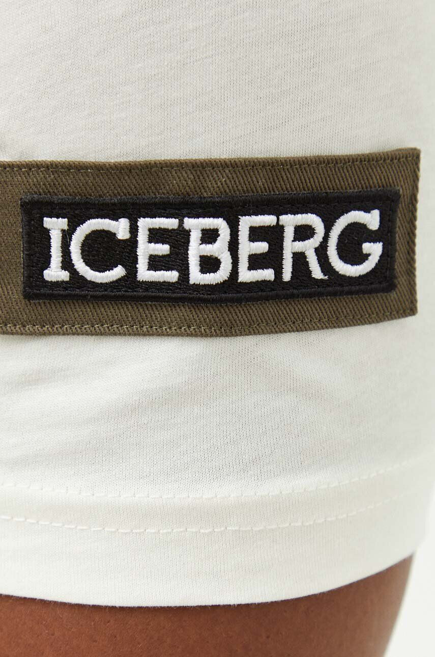 Iceberg tricou din bumbac culoarea bej cu imprimeu - Pled.ro