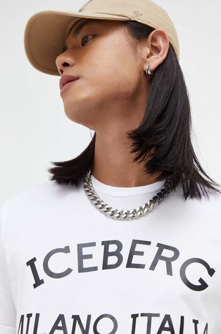 Iceberg tricou din bumbac culoarea alb - Pled.ro