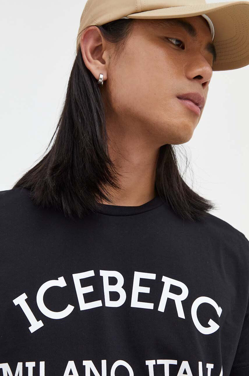 Iceberg tricou din bumbac culoarea negru - Pled.ro