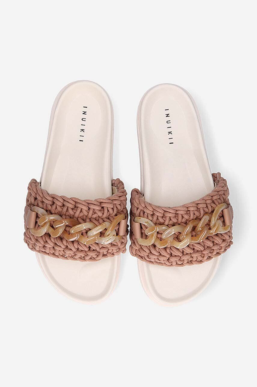 Inuikii papuci Chain Slipper femei culoarea maro cu platforma - Pled.ro