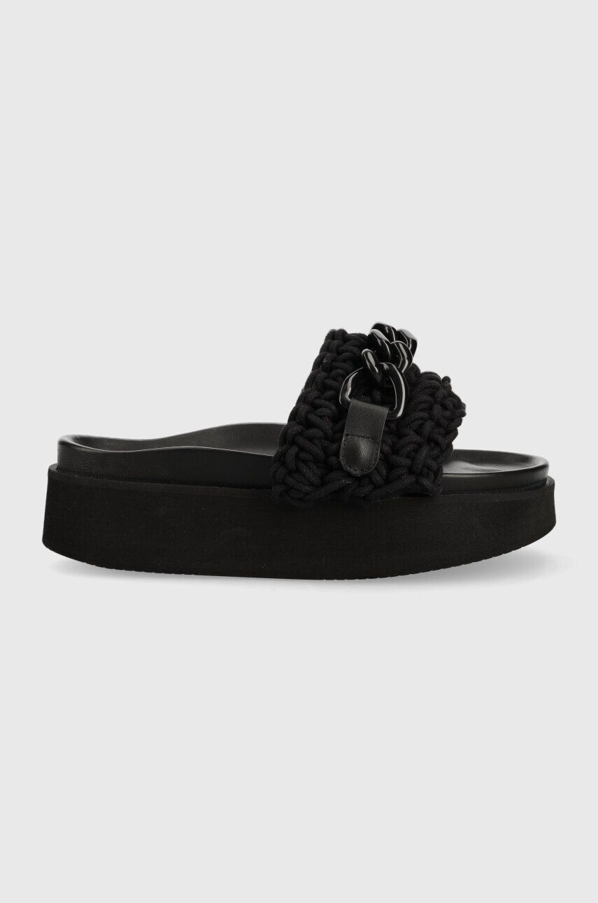 Inuikii papuci Woven Chain Platform femei culoarea negru cu platforma 70103-103 - Pled.ro