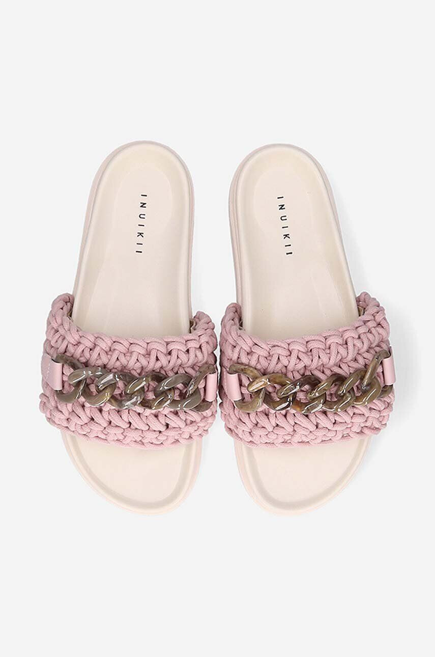 Inuikii papuci Woven Chain Slipper femei culoarea roz cu platforma - Pled.ro