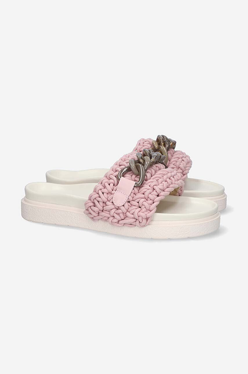 Inuikii papuci Woven Chain Slipper femei culoarea roz cu platforma - Pled.ro