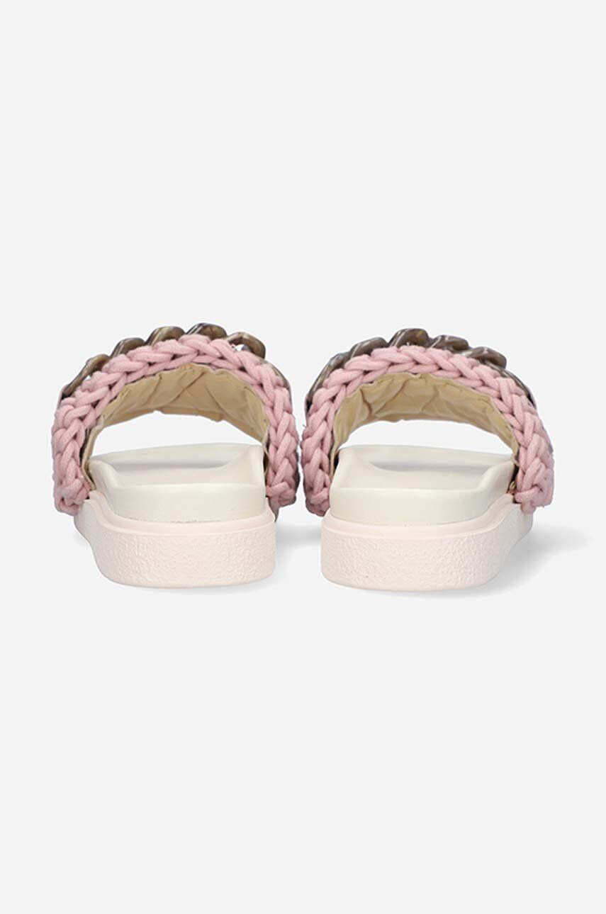 Inuikii papuci Woven Chain Slipper femei culoarea roz cu platforma - Pled.ro