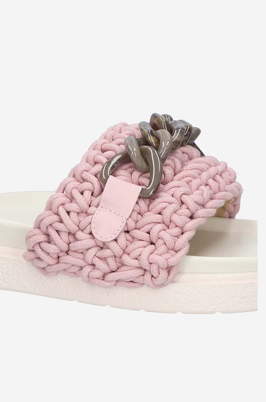 Inuikii papuci Woven Chain Slipper femei culoarea roz cu platforma - Pled.ro