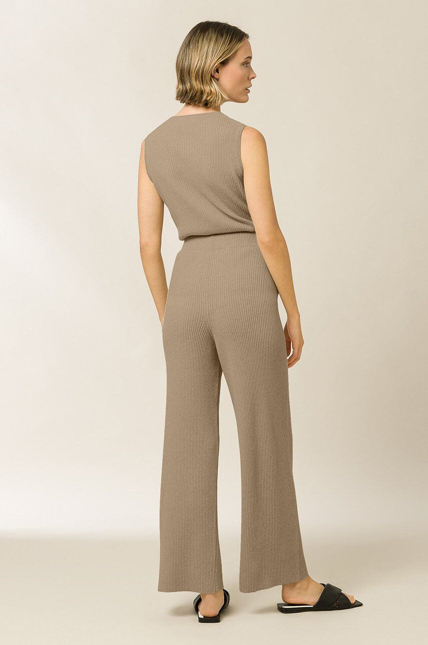 Ivy Oak Ivy & Oak Pantaloni femei culoarea roz lat high waist - Pled.ro