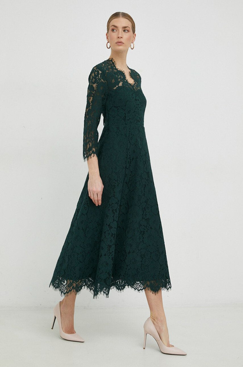 Ivy Oak rochie culoarea verde maxi evazati - Pled.ro