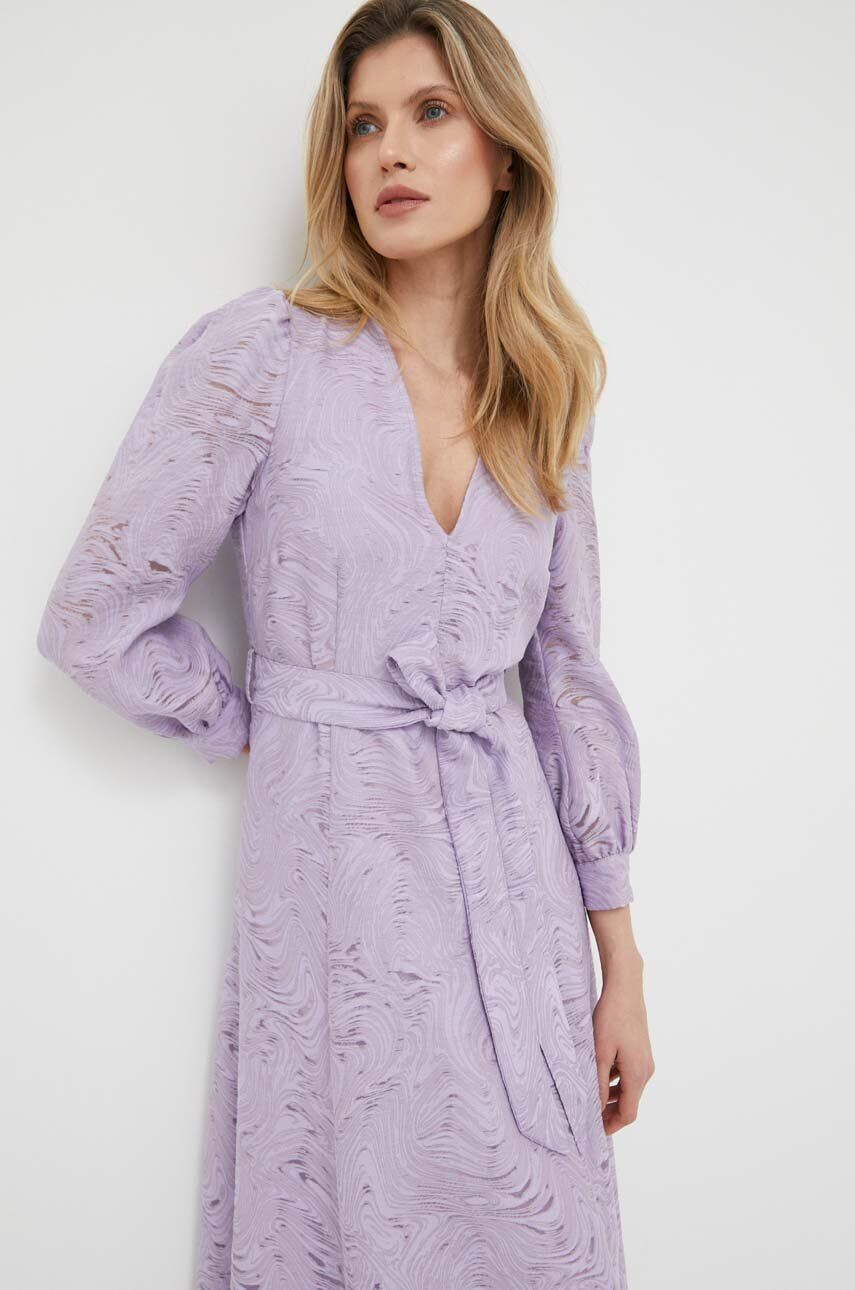 Ivy Oak rochie culoarea violet maxi evazati - Pled.ro