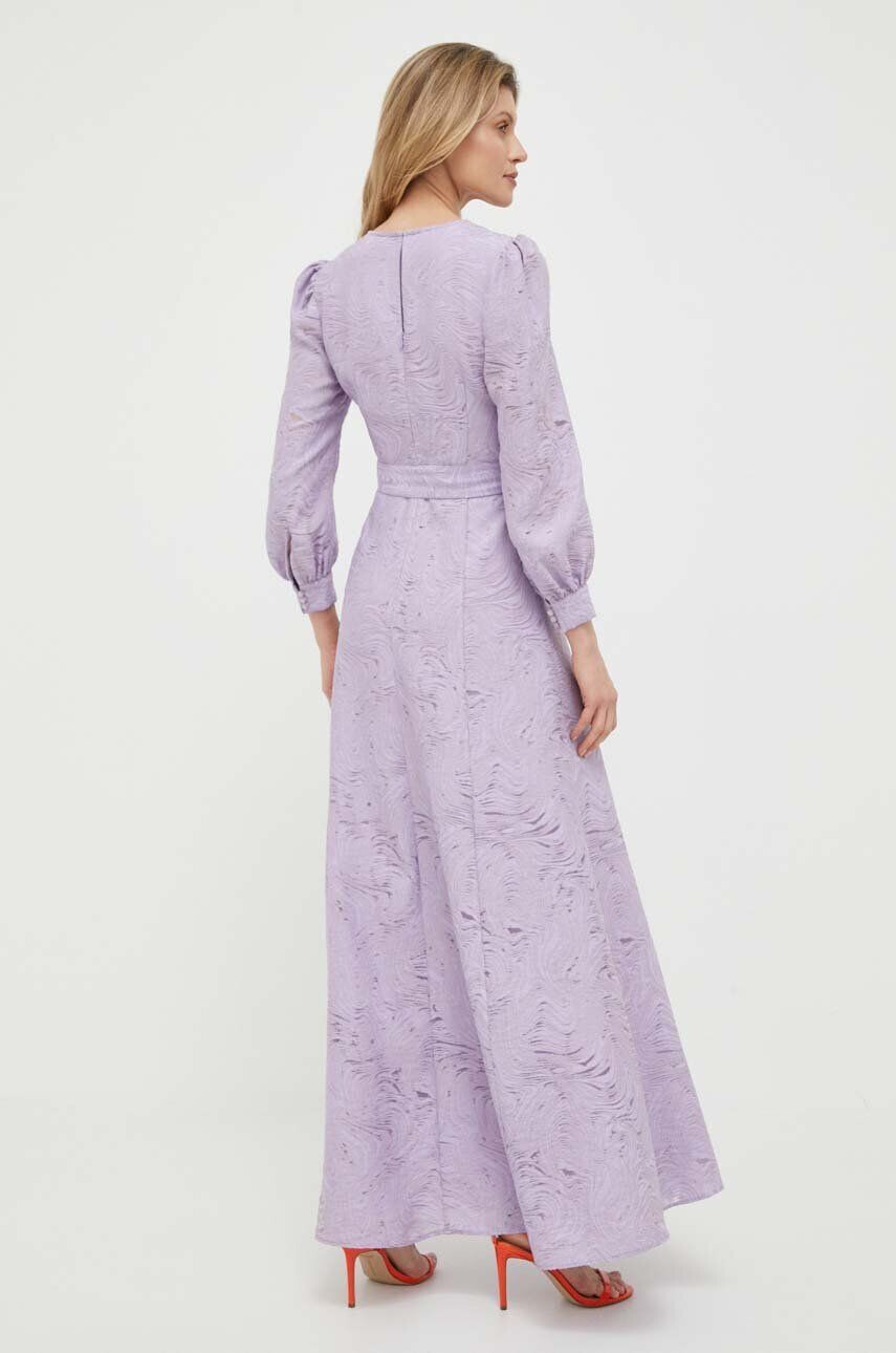 Ivy Oak rochie culoarea violet maxi evazati - Pled.ro