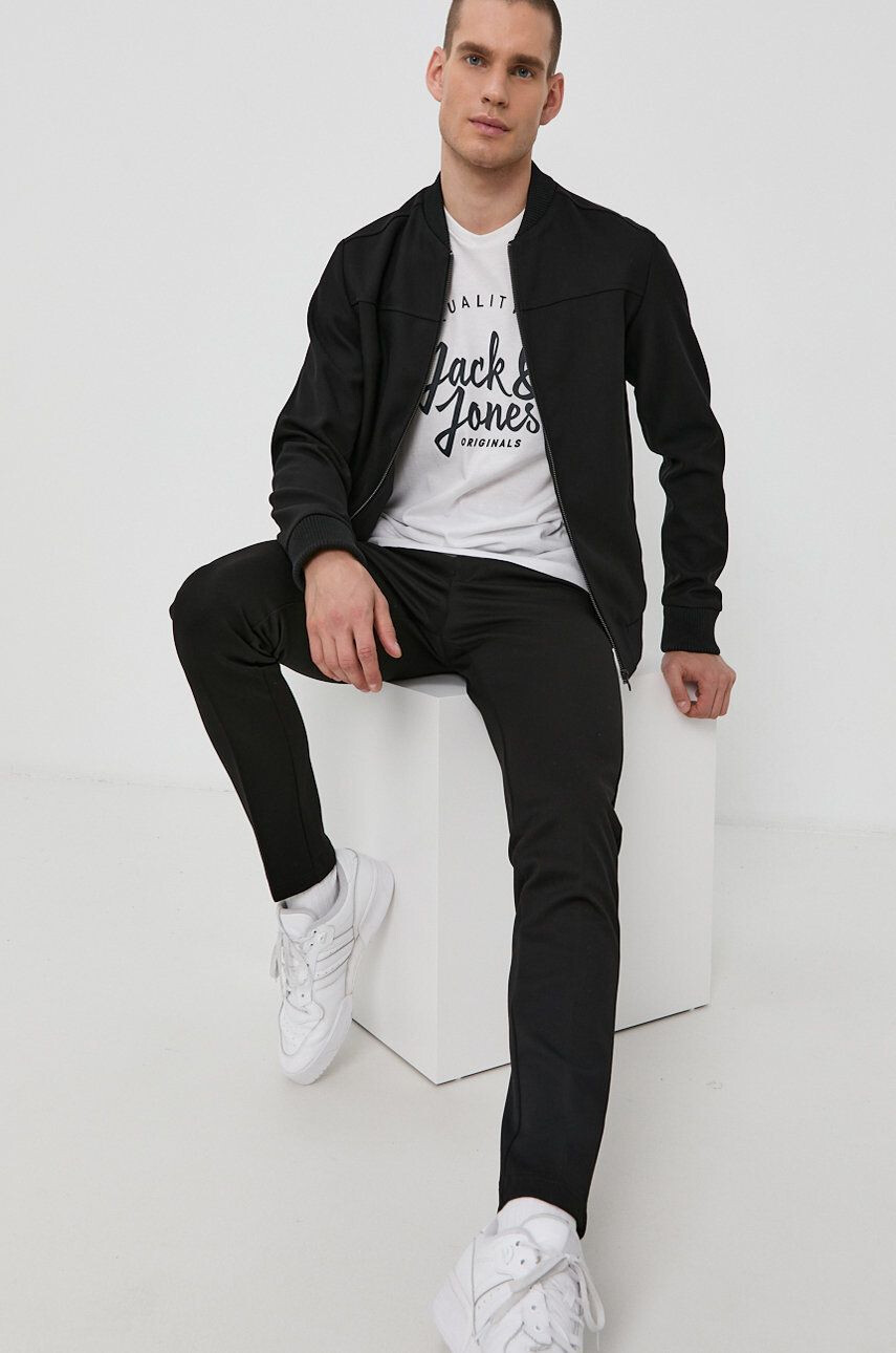 Jack & Jones Geacă bomber bărbați culoarea negru de tranzitie - Pled.ro