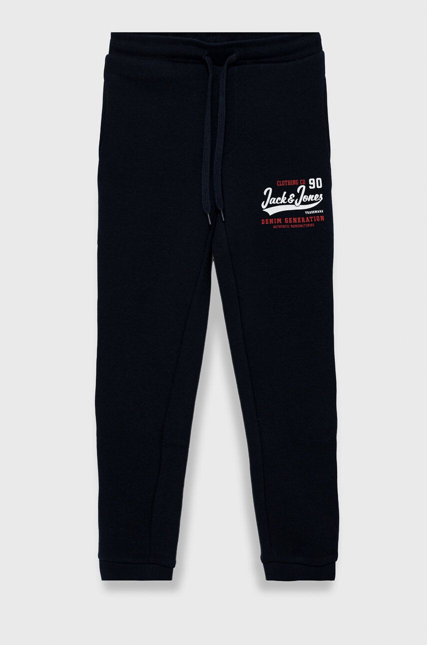 Jack & Jones pantaloni de trening pentru copii culoarea albastru marin cu imprimeu - Pled.ro