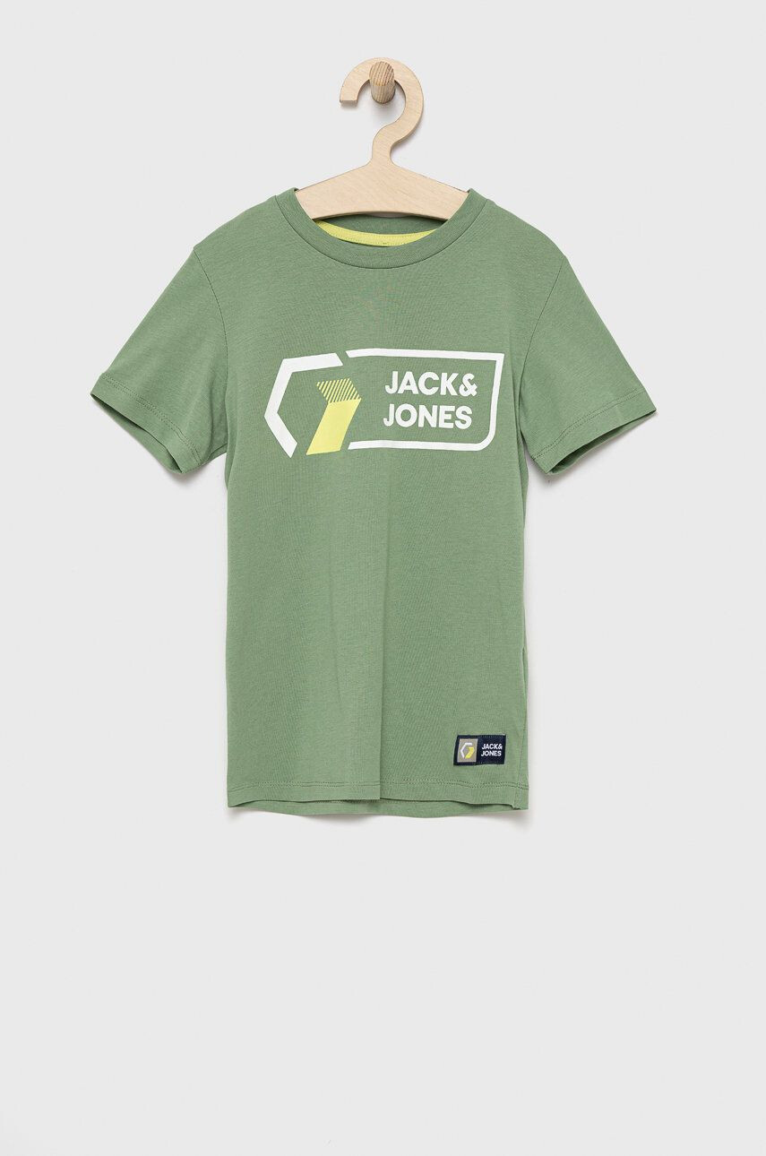 Jack & Jones tricou de bumbac pentru copii culoarea verde cu imprimeu - Pled.ro