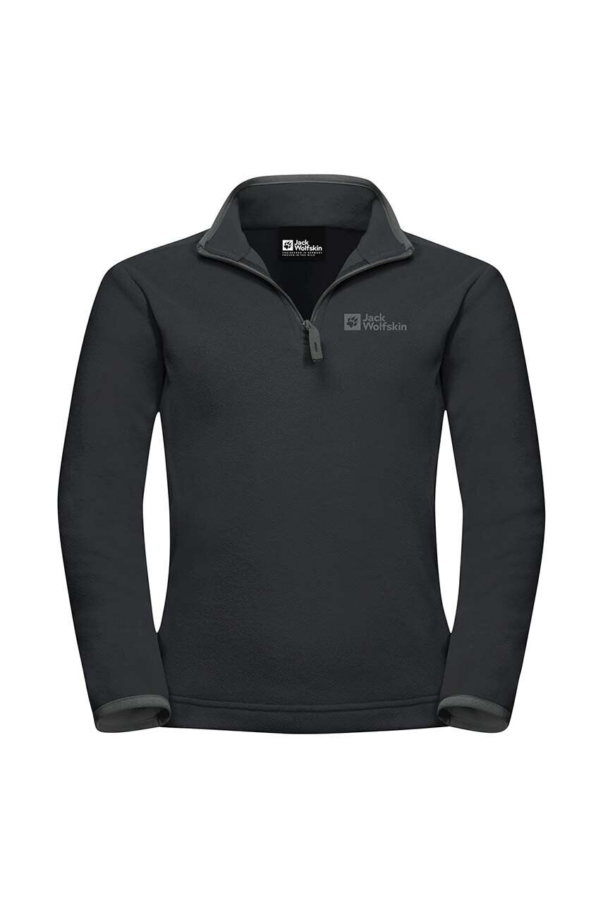 Jack Wolfskin bluza copii TAUNUS HALFZIP culoarea negru neted - Pled.ro