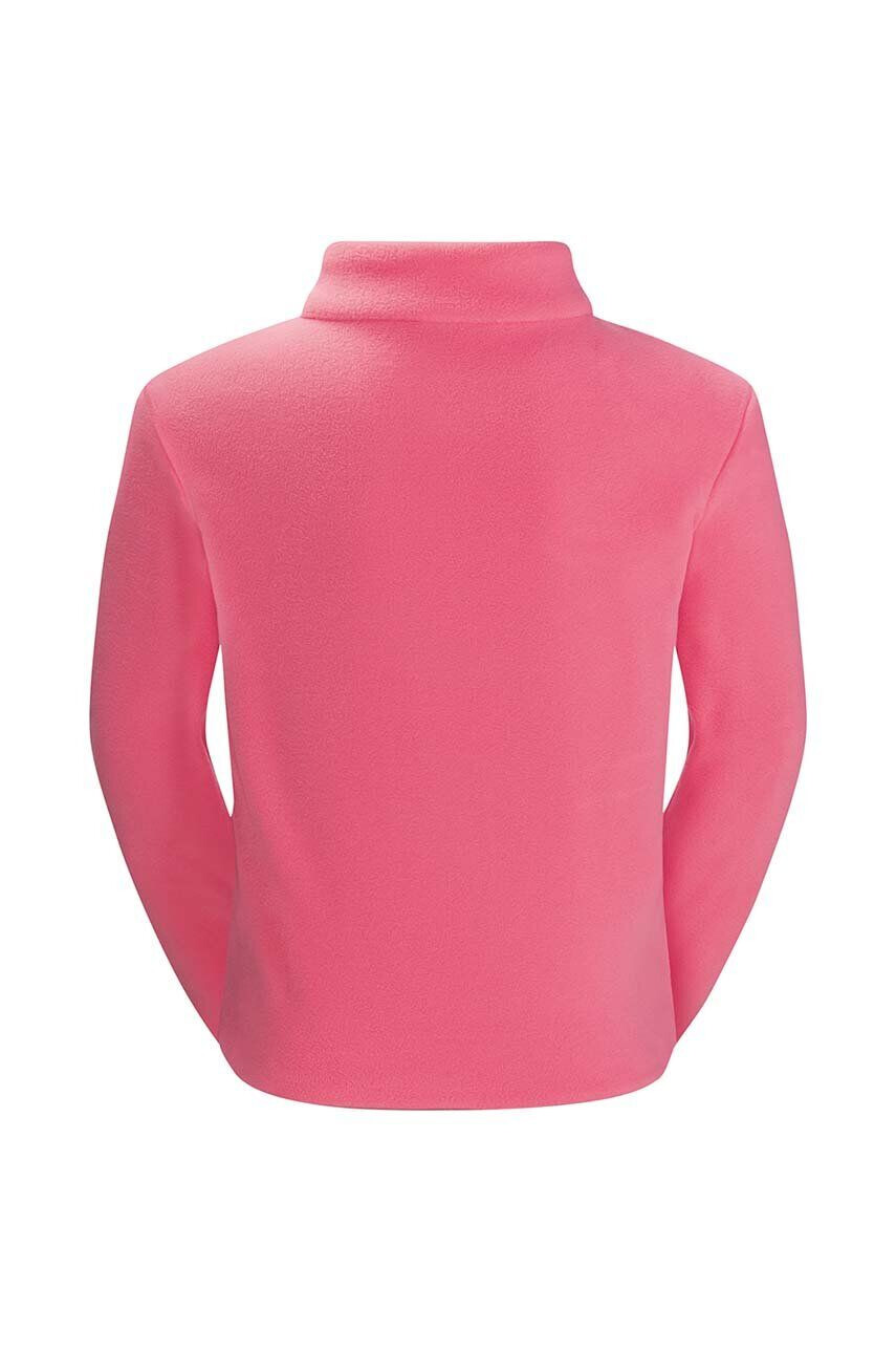 Jack Wolfskin bluza copii VILLI BUTTON FLEECE K culoarea roz cu imprimeu - Pled.ro