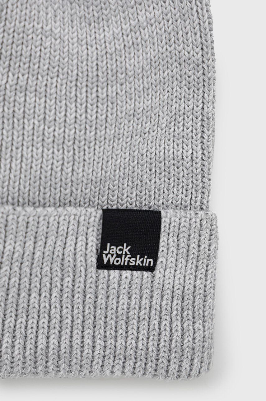 Jack Wolfskin caciula din bumbac culoarea gri bumbac din tesatura neteda - Pled.ro