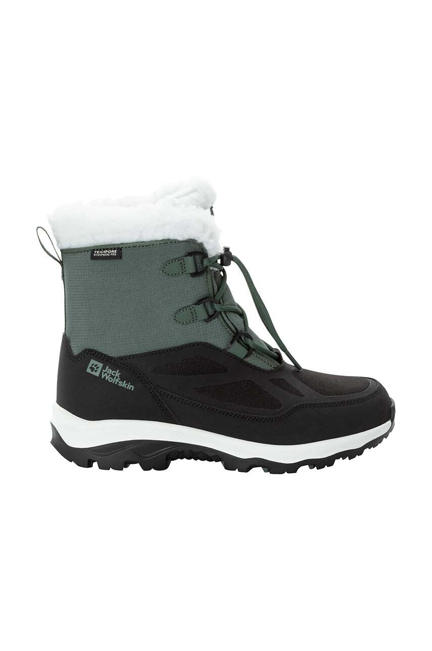 Jack Wolfskin cizme de iarna pentru copii VOJO SHELL XT TEXAPORE MID culoarea verde - Pled.ro