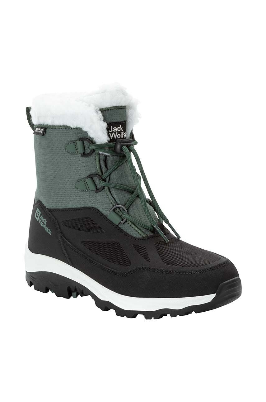 Jack Wolfskin cizme de iarna pentru copii VOJO SHELL XT TEXAPORE MID culoarea verde - Pled.ro