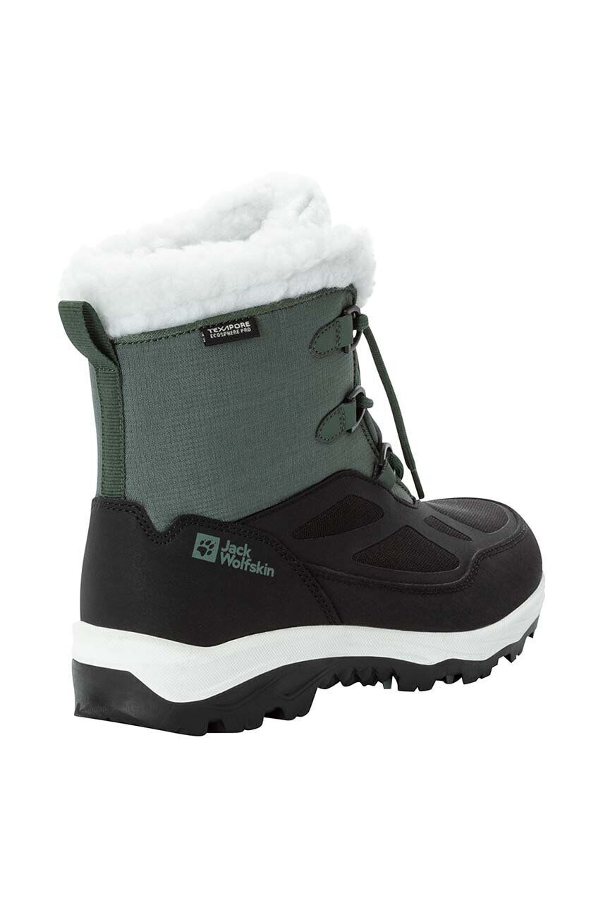 Jack Wolfskin cizme de iarna pentru copii VOJO SHELL XT TEXAPORE MID culoarea verde - Pled.ro