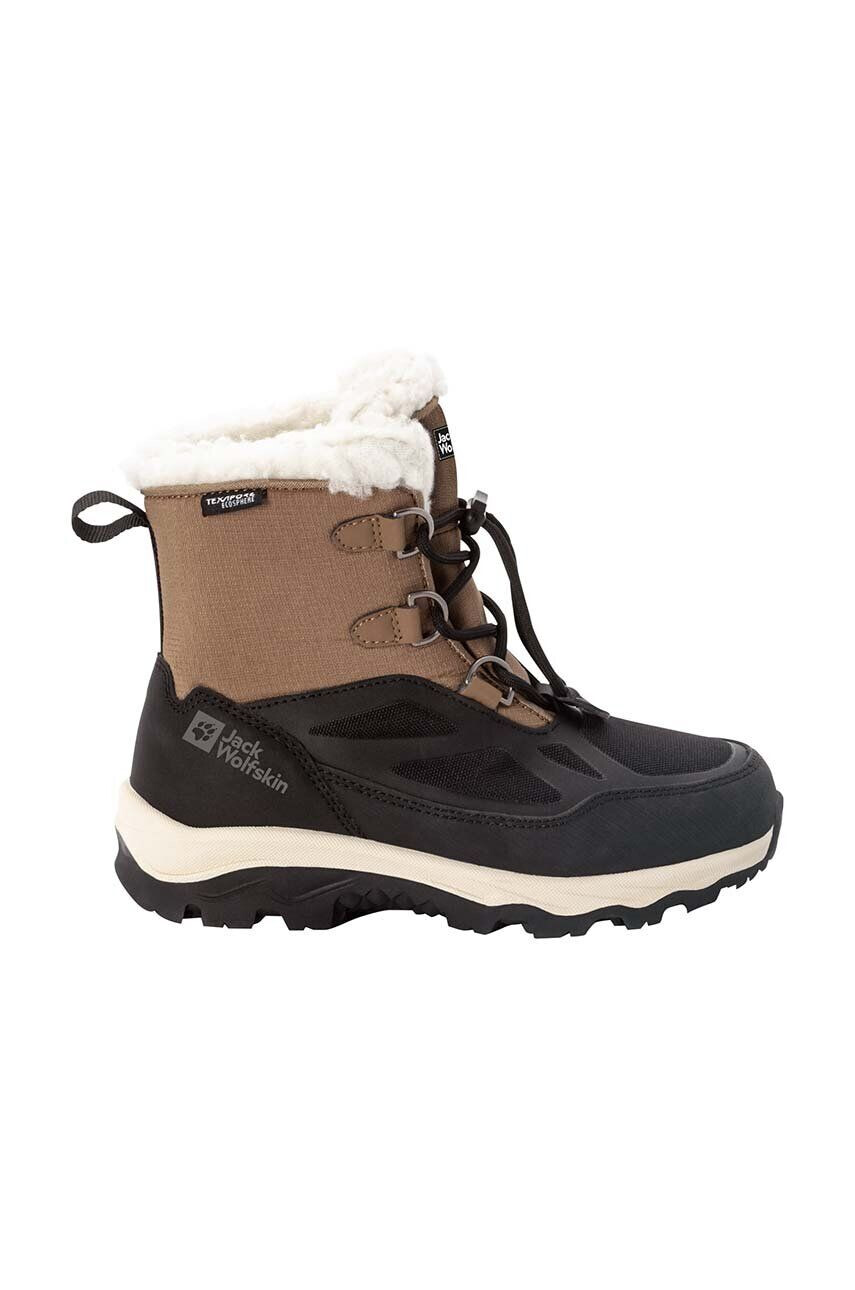 Jack Wolfskin cizme de iarna pentru copii VOJO SHELL XT TEXAPORE MID culoarea maro - Pled.ro