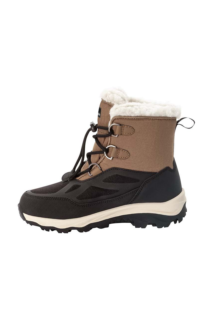 Jack Wolfskin cizme de iarna pentru copii VOJO SHELL XT TEXAPORE MID culoarea maro - Pled.ro