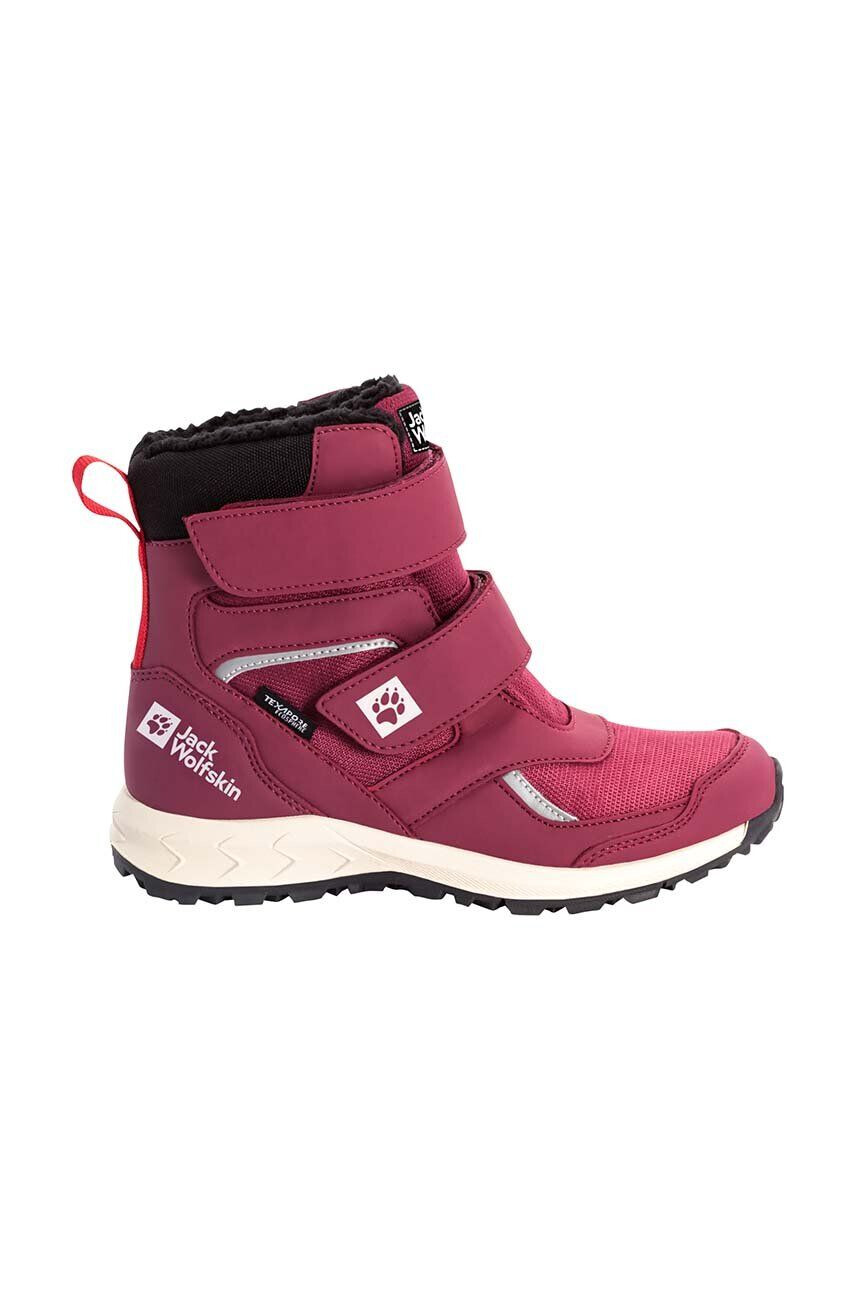 Jack Wolfskin cizme de iarna pentru copii WOODLAND WT TEXAPORE HIGH VC culoarea bordo - Pled.ro