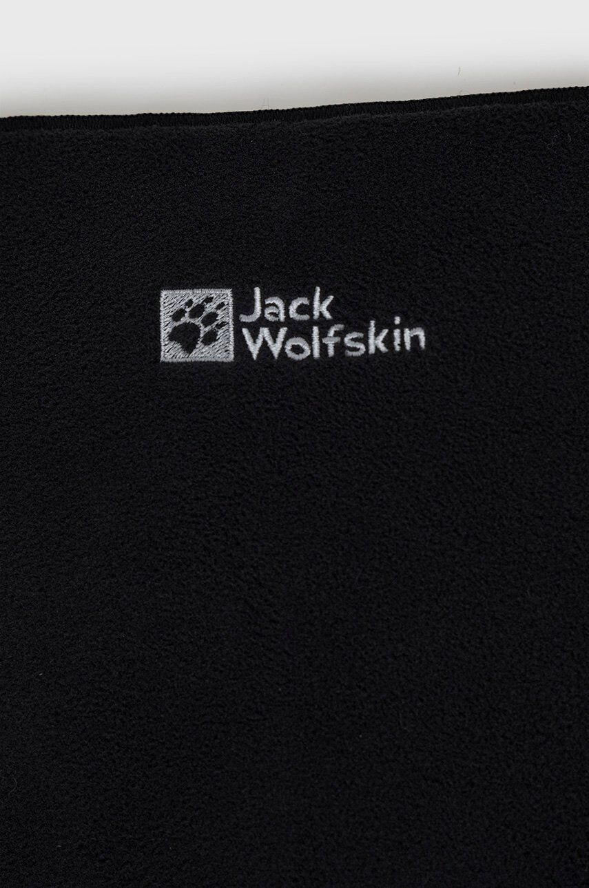 Jack Wolfskin fular impletit culoarea negru neted - Pled.ro