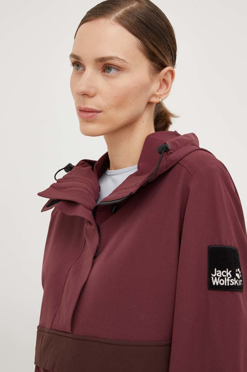 Jack Wolfskin geaca femei culoarea bordo de tranzitie - Pled.ro