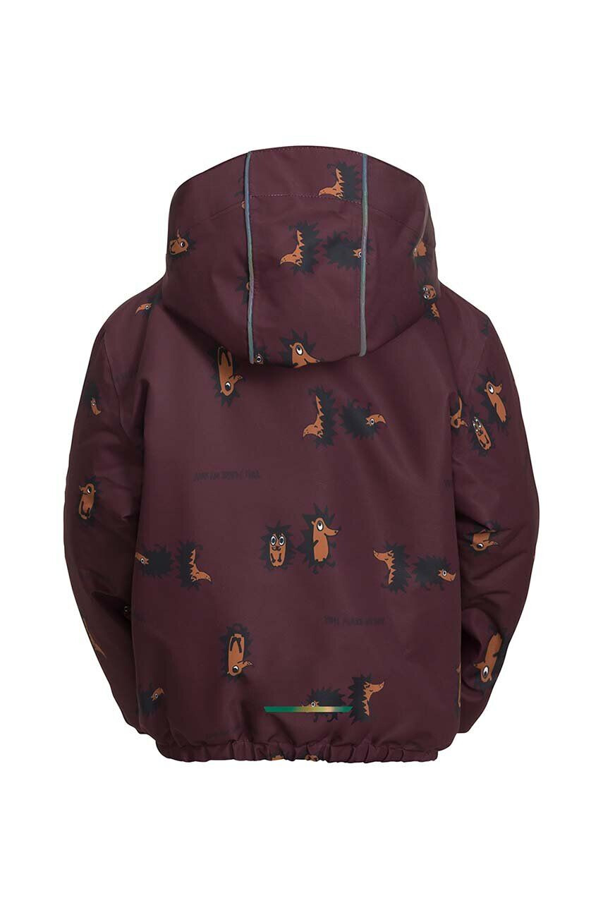 Jack Wolfskin geaca copii GLEEL 2L INS PRINT culoarea bordo - Pled.ro