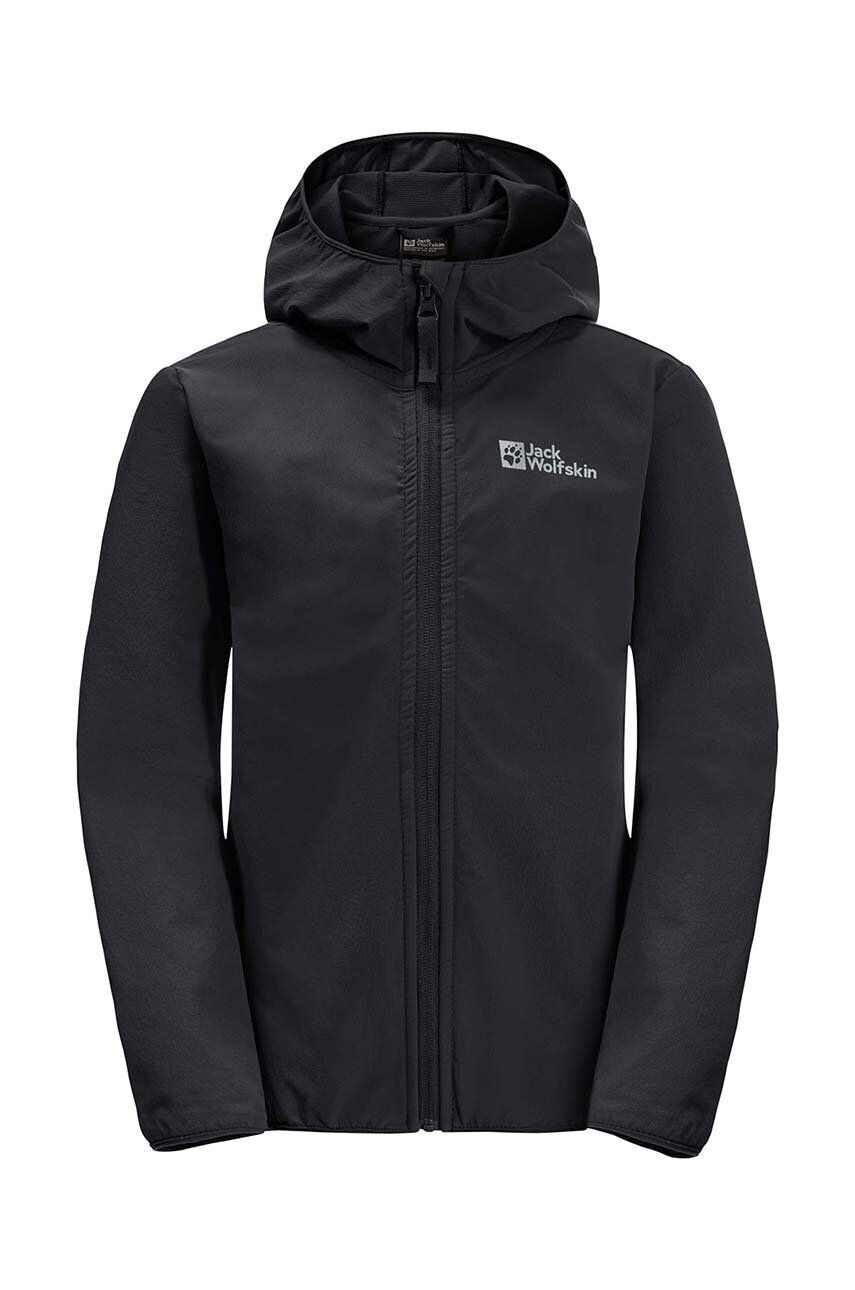 Jack Wolfskin geaca copii SOLYD JACKET K culoarea negru - Pled.ro