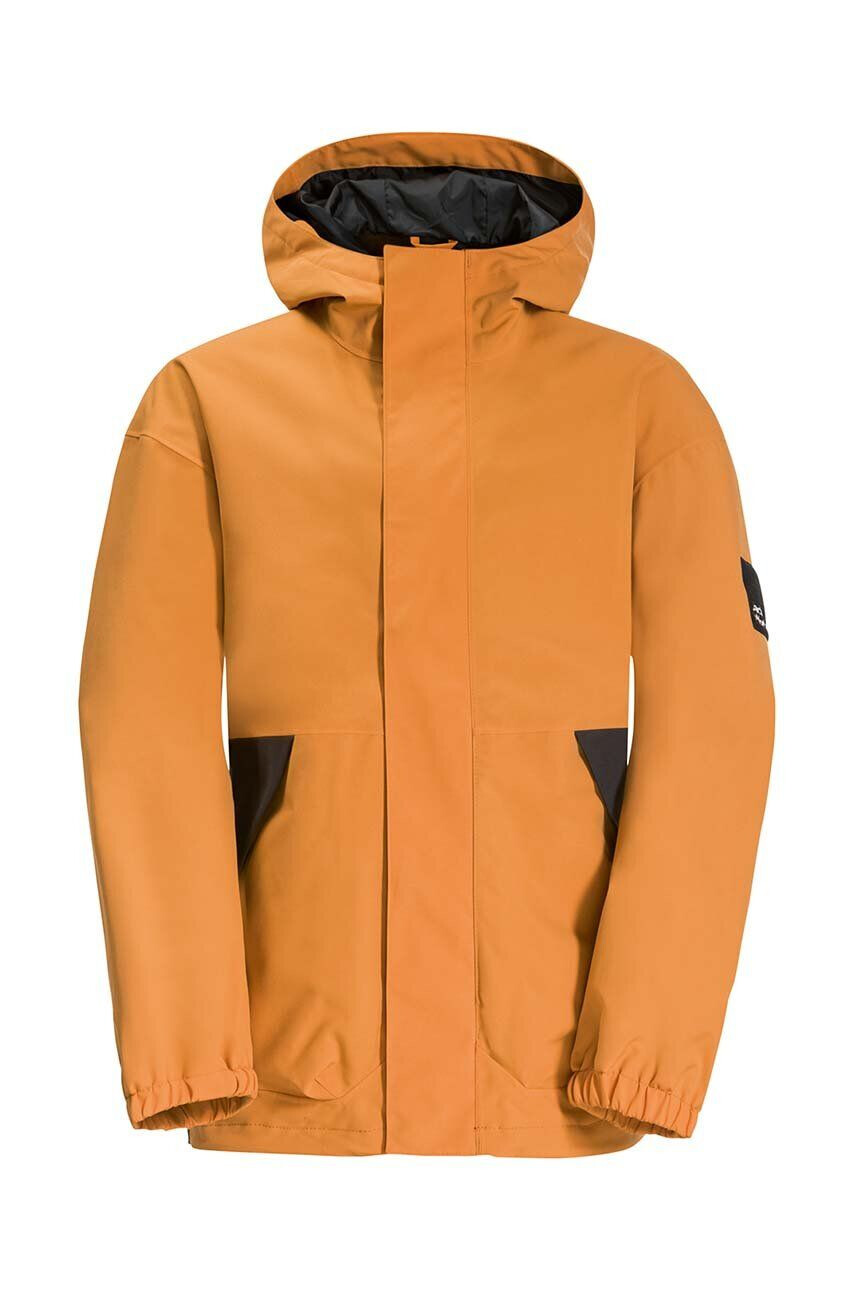 Jack Wolfskin geaca copii TEEN 2L JACKET Y culoarea galben - Pled.ro