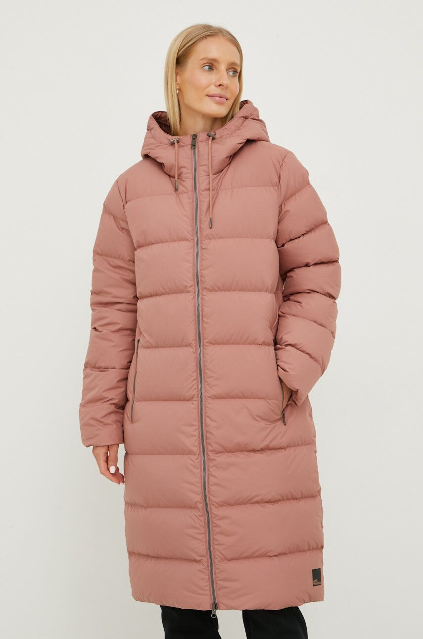 Jack Wolfskin geaca de puf femei culoarea roz de iarna - Pled.ro