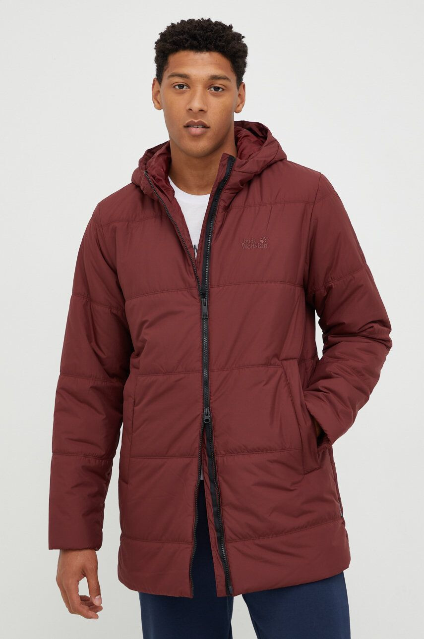 Jack Wolfskin geaca sport culoarea bordo de iarna - Pled.ro