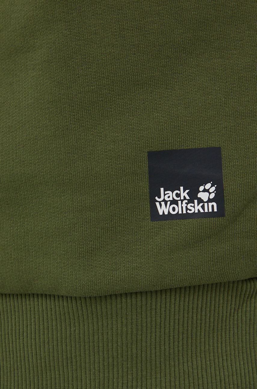 Jack Wolfskin hanorac de bumbac femei culoarea albastru marin neted - Pled.ro