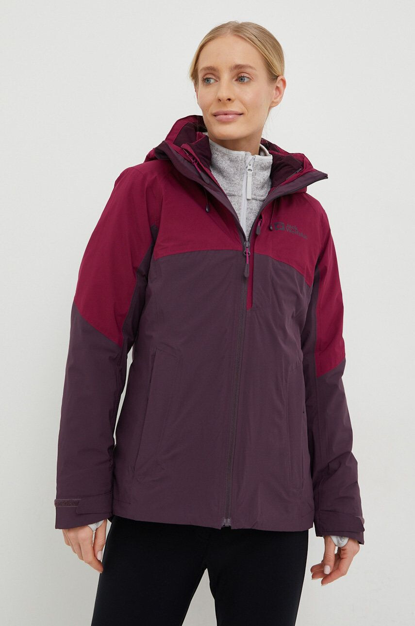 Jack Wolfskin geaca outdoor Feldberg 3in1 culoarea violet - Pled.ro