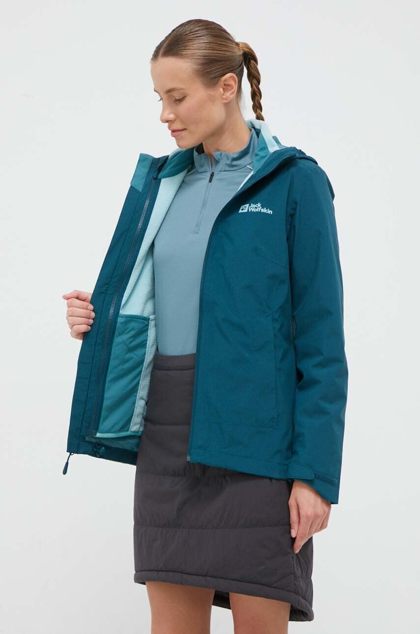 Jack Wolfskin jacheta de exterior Moonrise 3in1 culoarea verde - Pled.ro