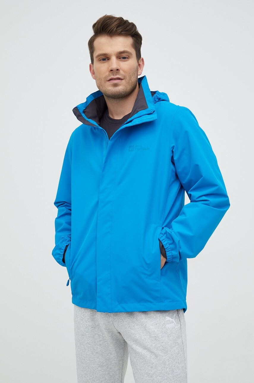 Jack Wolfskin jacheta de exterior Stormy Point culoarea turcoaz - Pled.ro