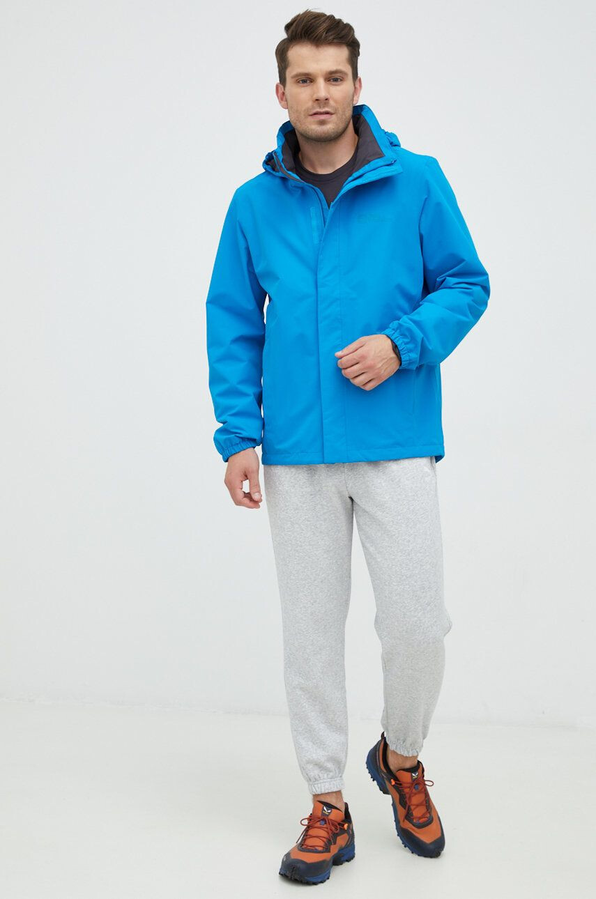 Jack Wolfskin jacheta de exterior Stormy Point culoarea turcoaz - Pled.ro