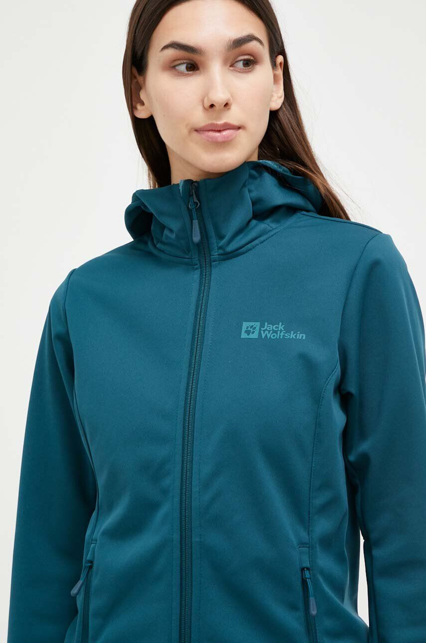 Jack Wolfskin jacheta de exterior Windhain Hoody culoarea turcoaz - Pled.ro