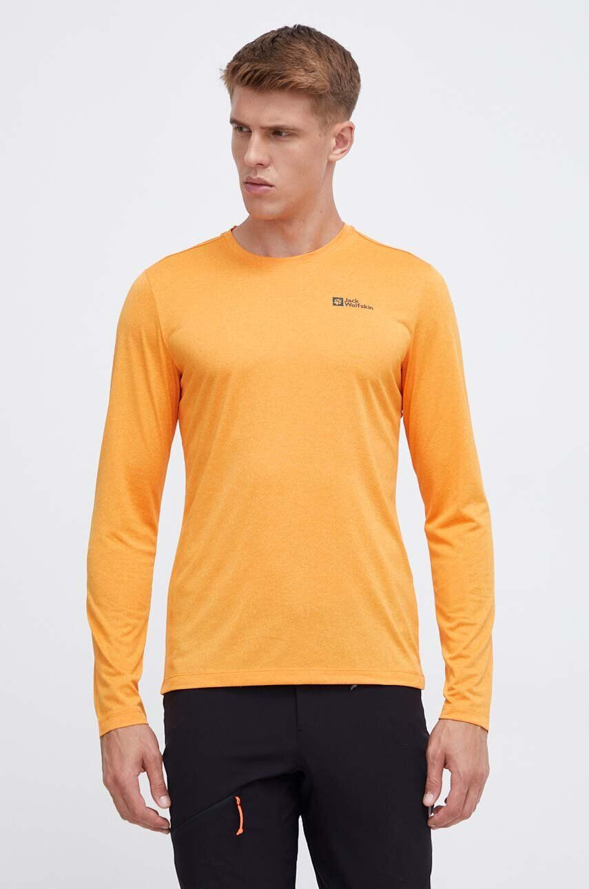 Jack Wolfskin longsleeve sport Sky Thermal culoarea portocaliu melanj - Pled.ro