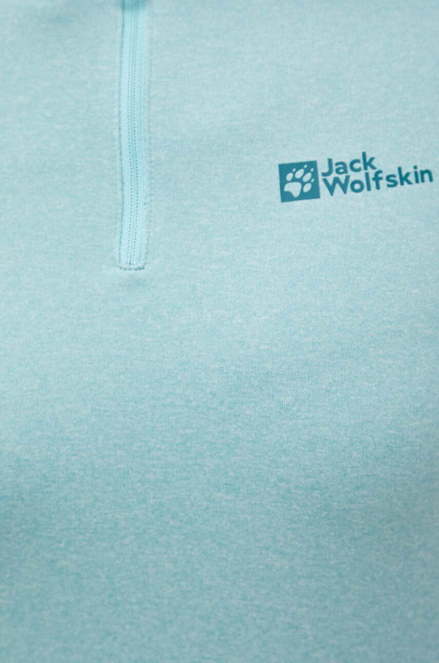 Jack Wolfskin longsleeve sport Sky Thermal culoarea turcoaz cu turtleneck - Pled.ro