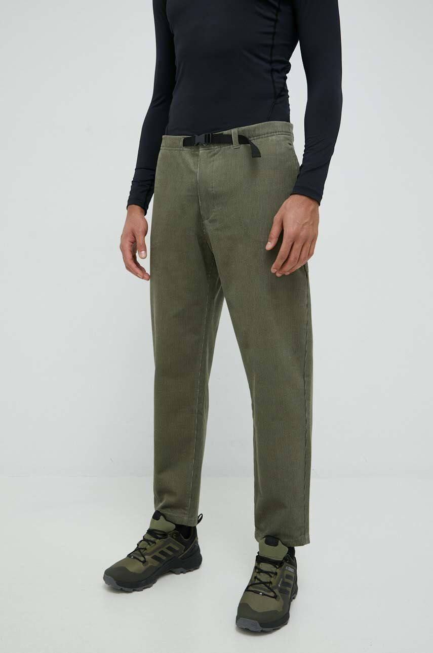 Jack Wolfskin pantaloni de catifea cord barbati culoarea verde drept - Pled.ro