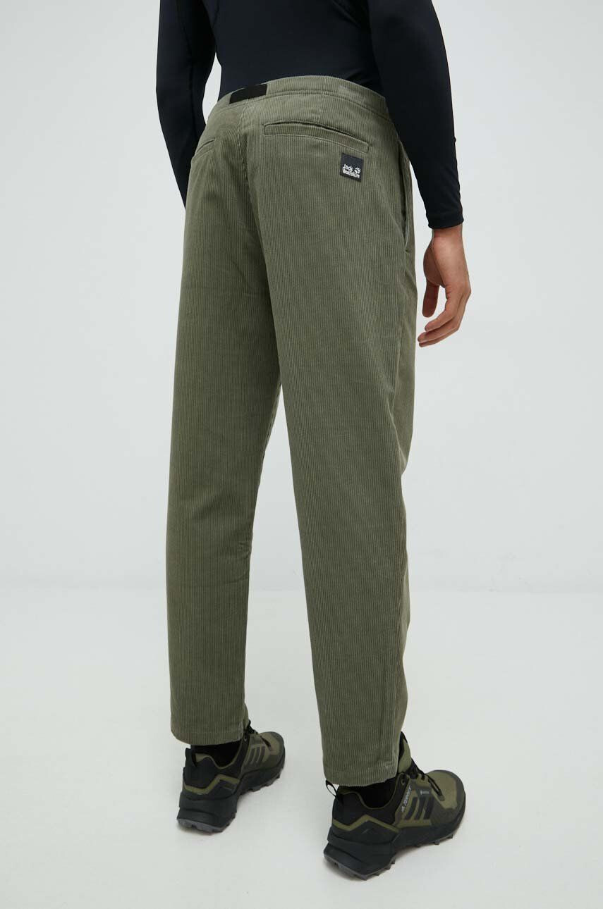 Jack Wolfskin pantaloni de catifea cord barbati culoarea verde drept - Pled.ro