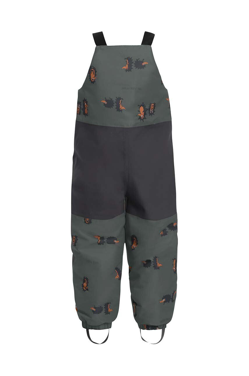 Jack Wolfskin pantaloni pentru sporturi de iarna pentru copii GLEEL 2L INS PRINT BIB culoarea gri - Pled.ro